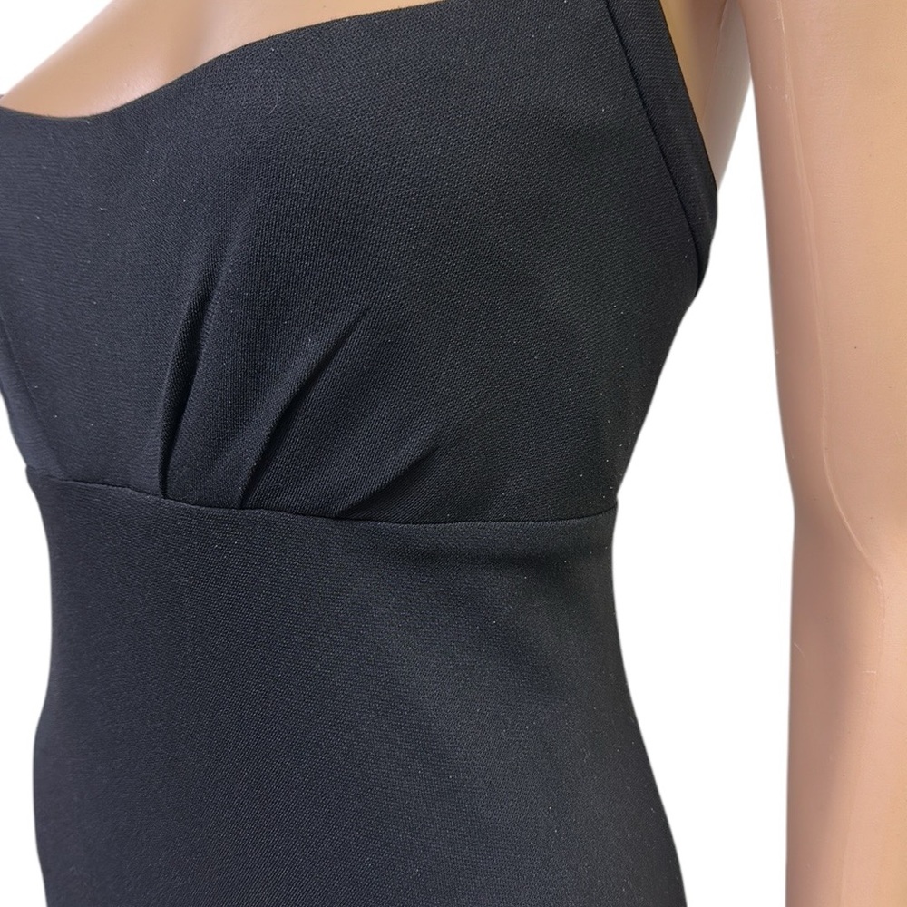 Calvin Klein Black Floor Length Train Criss Cross Back Evening Gown Womens 12 - Picture 4 of 11